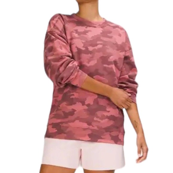 Lululemon Perfectly Oversized Pullover In Pink Camouflage Women’s Size 4 - Picture 2 of 9
